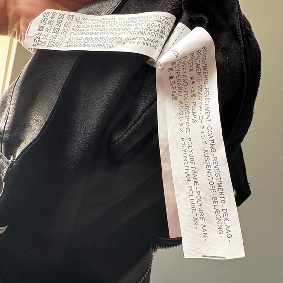 Zara Trf S Small Faux Leather Biker Pants Black Zipper biker core - Picture 10 of 12